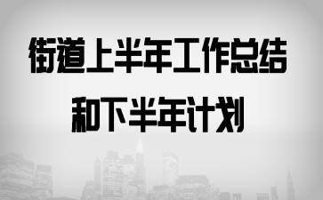 街道上半年工作总结和下半年计划