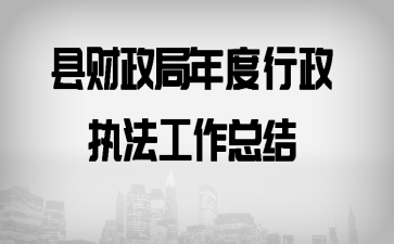 县财政局年度行政执法工作总结