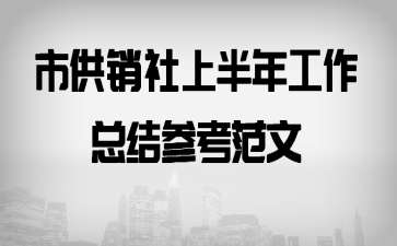市供销社上半年工作总结参考范文