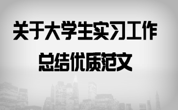关于大学生实习工作总结优质范文