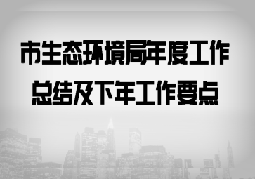 市生态环境局年度工作总结及下年工作要点