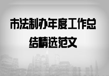 市法制办年度工作总结精选范文