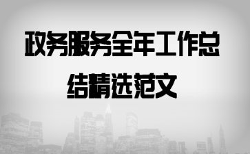 政务服务全年工作总结精选范文