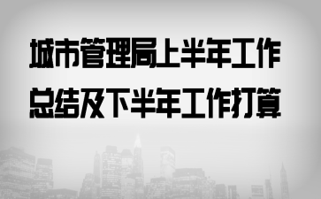 城市管理局上半年工作总结及下半年工作打算