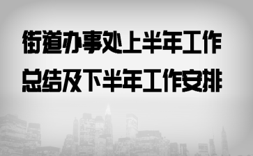 街道办事处上半年工作总结及下半年工作安排