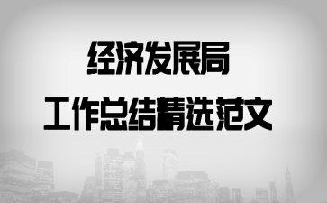 经济发展局工作总结精选范文