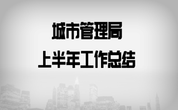城市管理局上半年工作总结