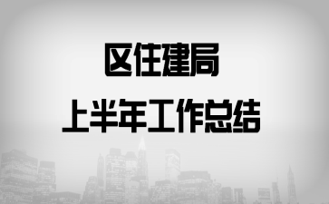 区住建局上半年工作总结