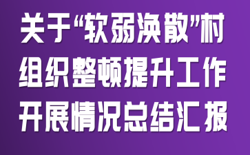 关于“软弱涣散”村组织整顿提升工作开展情况总结汇报