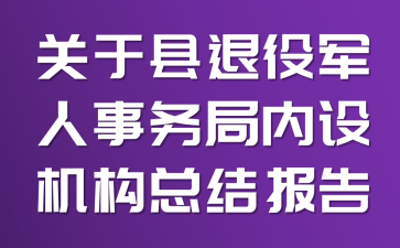 关于县退役军人事务局内设机构总结报告