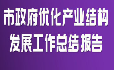 �������Ż���ҵ�ṹ��չ�����ܽᱨ��