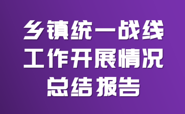 乡镇统一战线工作开展情况总结报告