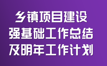 乡镇项目建设强基础工作总结及明年工作计划