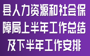 县人力资源和社会保障局上半年工作总结及下半年工作安排