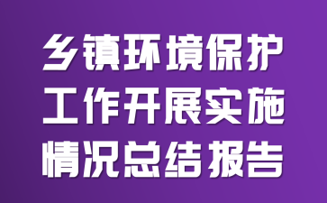 乡镇环境保护工作开展实施情况总结报告