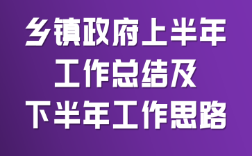 乡镇政府上半年工作总结及下半年工作思路