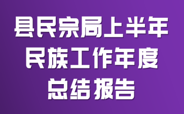 县民宗局上半年民族工作年度总结报告