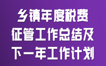 乡镇年度税费征管工作总结及下一年工作计划