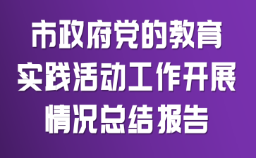 市政府党的教育实践活动工作开展情况总结报告