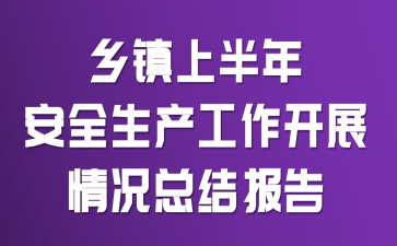 乡镇上半年安全生产工作开展情况总结报告