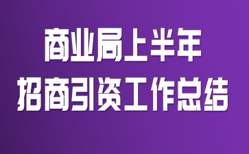 商业局上半年招商引资工作总结