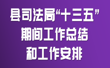 县司法局“十三五”期间工作总结和工作安排