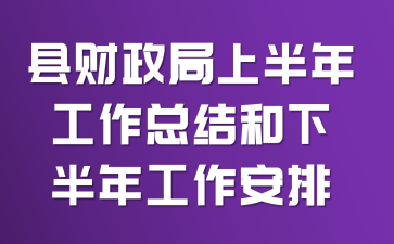 县财政局上半年工作总结和下半年工作安排