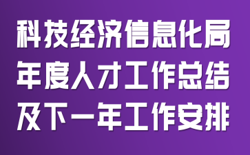 科技经济信息化局年度人才工作总结及下一年工作安排