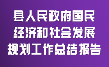 县人民政府国民经济和社会发展规划工作总结报告