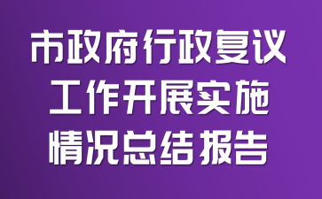 市政府行政复议工作开展实施情况总结报告