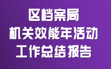 区档案局机关效能年活动工作总结报告