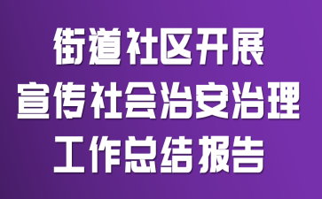 街道社区开展宣传社会治安治理工作总结报告