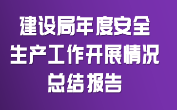 建设局年度安全生产工作开展情况总结报告