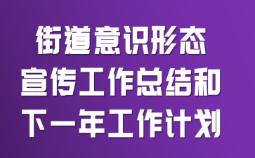 街道意识形态宣传工作总结和下一年工作计划