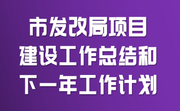 市发改局项目建设工作总结和下一年工作计划