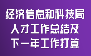 经济信息和科技局人才工作总结及下一年工作打算