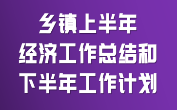 乡镇上半年经济工作总结和下半年工作计划
