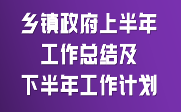 乡镇政府上半年工作总结及下半年工作计划