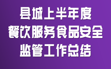 县城上半年度餐饮服务食品安全监管工作总结