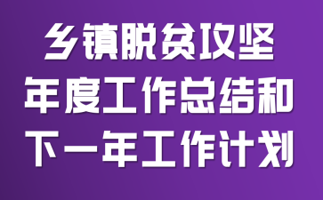 乡镇脱贫攻坚年度工作总结和下一年工作计划