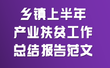 乡镇上半年产业扶贫工作总结报告范文
