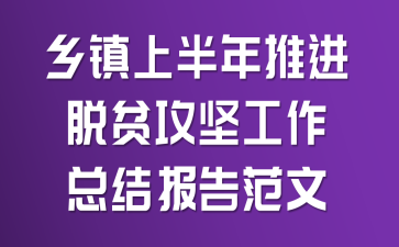 乡镇上半年推进脱贫攻坚工作总结报告范文