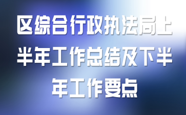区综合行政执法局上半年工作总结及下半年工作要点