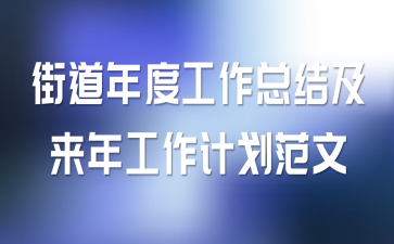 街道年度工作总结及来年工作计划范文