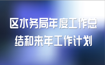 区水务局年度工作总结和来年工作计划