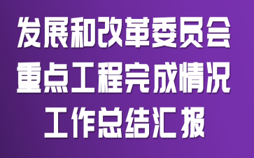 发展和改革委员会重点工程完成情况工作总结汇报