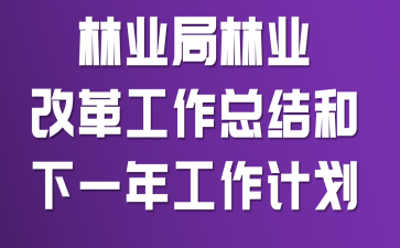 林业局林业改革工作总结和下一年工作计划