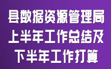 县数据资源管理局上半年工作总结及下半年工作打算