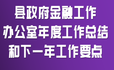 县政府金融工作办公室年度工作总结和下一年工作要点