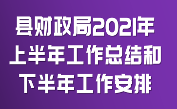 县财政局2021年上半年工作总结和下半年工作安排